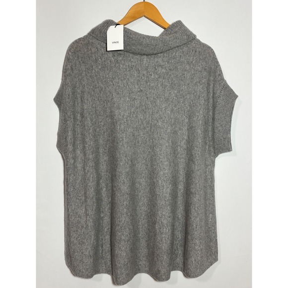 NWT $325 Vince Womens Gray 100% Cashmere Cowl Neck Tunic Sweater Sz M Quiet Luxe - Picture 3 of 9